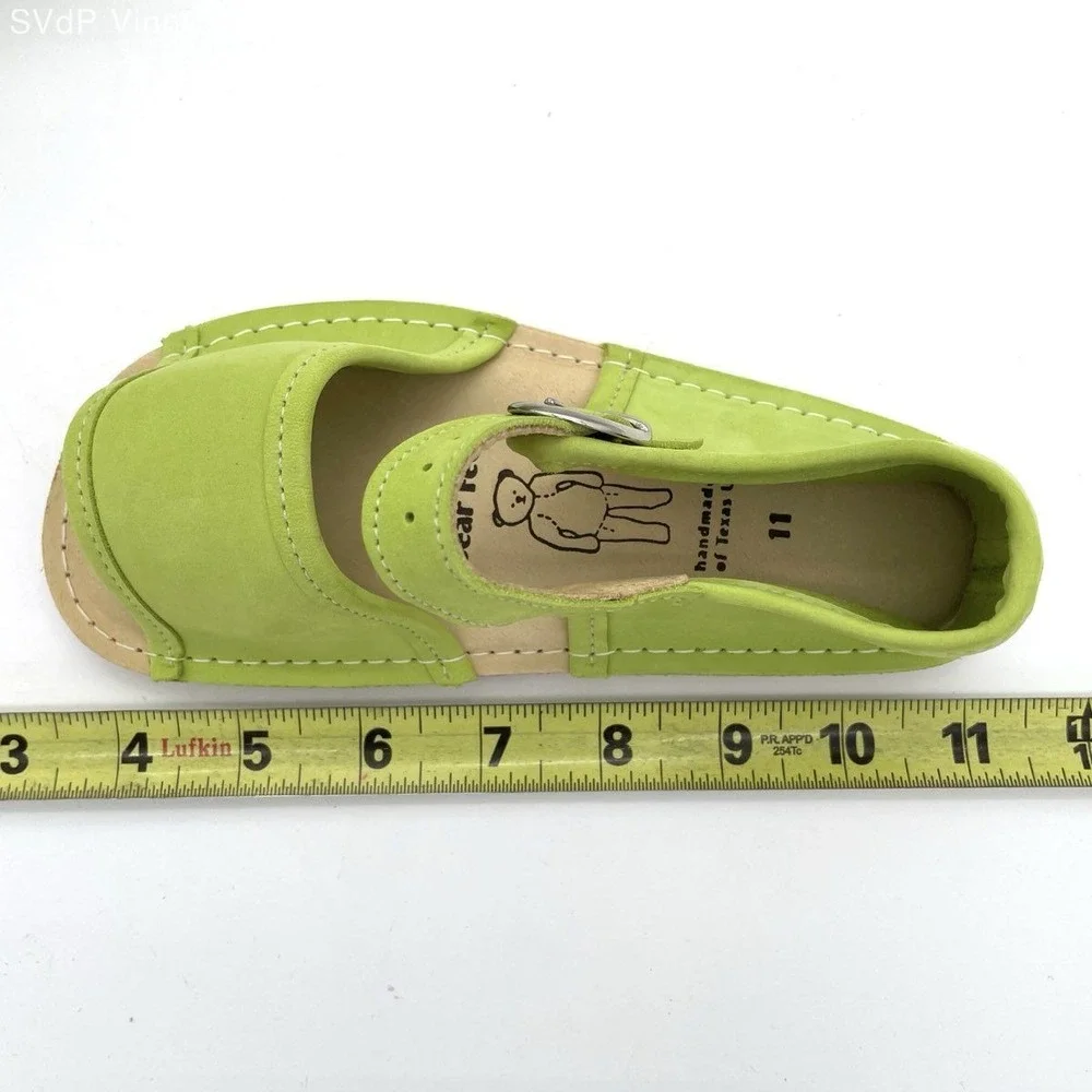 Bear Feet SAN PLM Lime Green Kids Leather Buckle Sandal Shoes Size 11 DSWB